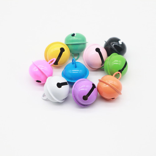 Paint candy color 22mm colorful pet small round bell DIY keychain accessories Christmas metal hanging bell