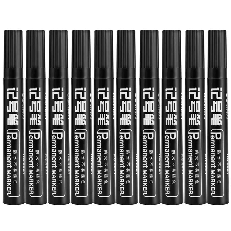 Deli Sda 6821 marker pen black red oil-based chisel-tip marker for express delivery