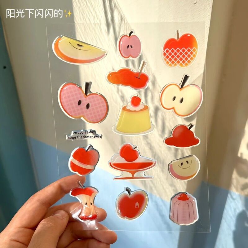 韩系可爱红苹果ins插画果冻贴纸少女心高颜值diy电脑手机壳装饰贴|undefined