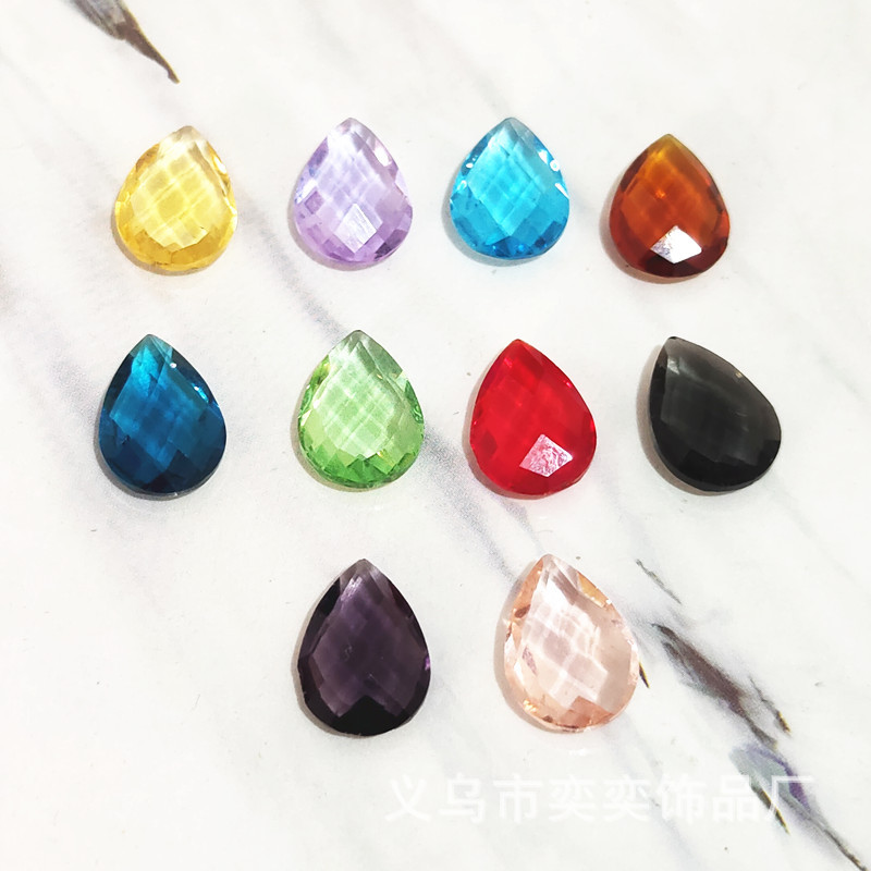 Glass double-sided diamond drop-shaped