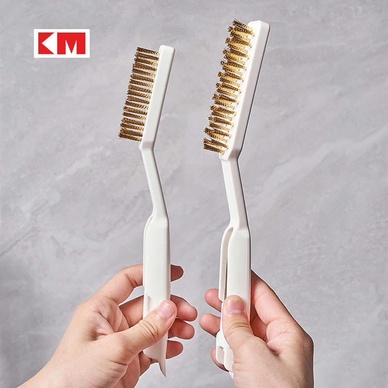 Household Wire Brush Gap Brush Kitchen Gas Stove Cleaning Brush Stove Brush Bathroom Corner Universal Small Steel Brush