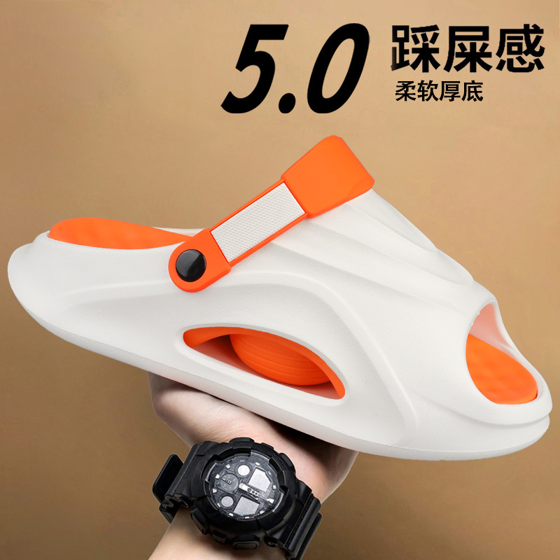 Pantuflas de estilo caliente para el cabello, estilo nuevo de verano para hombres, sandalias de playa deportivas de doble uso, zapatillas de una palabra de ocio antideslizantes