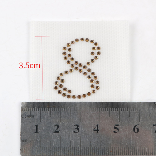 New style rhinestone digital hot diamond creative 0-9 heat transfer rhinestone patch wholesale heat transfer clothing decoration accessories