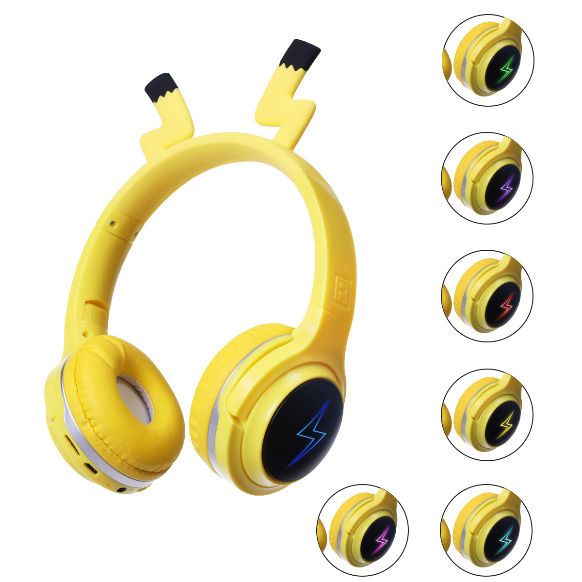 Auriculares Bluetooth de dibujos animados de comercio electrónico transfronterizo Pikachu, auriculares inalámbricos para juegos de música para niñas lindas