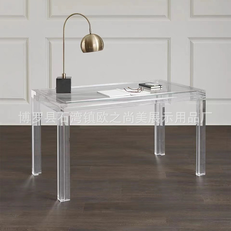 Acrylic Transparent Desk Simple Modern Light Luxury Small Apartment Dining Room Balcony Desk Office Desk Glass Entrance Table