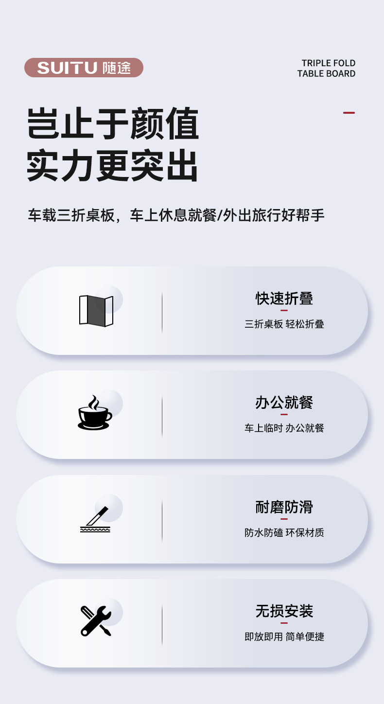 Car-Mounted Small Table Board, Car Steering Wheel Dining Table, Multifunctional Car Tray, Writing Desk, Office Computer Laptop Table Board