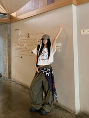 韓国ホットガールプリント半袖 Tシャツ速乾性作業服カジュアルパンツ女性のための 2025 夏の新しいファッションスーツ