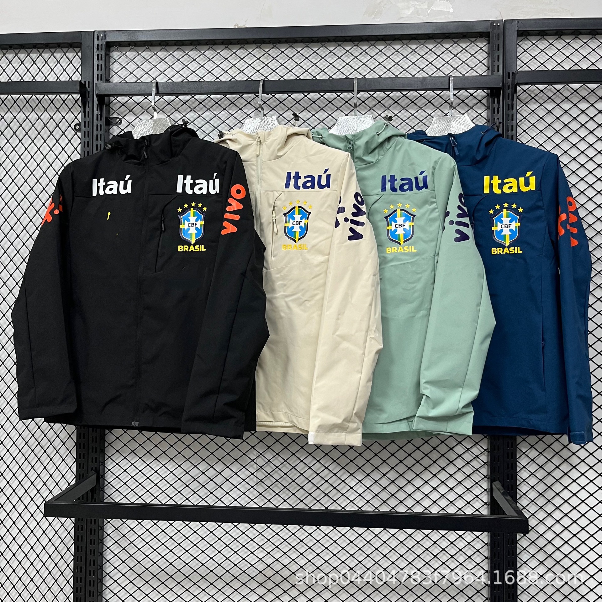Brazil Team Jacket Neymar Same Style Hooded Jacket Waterproof Brazil National Team Jacket Football Training Suit