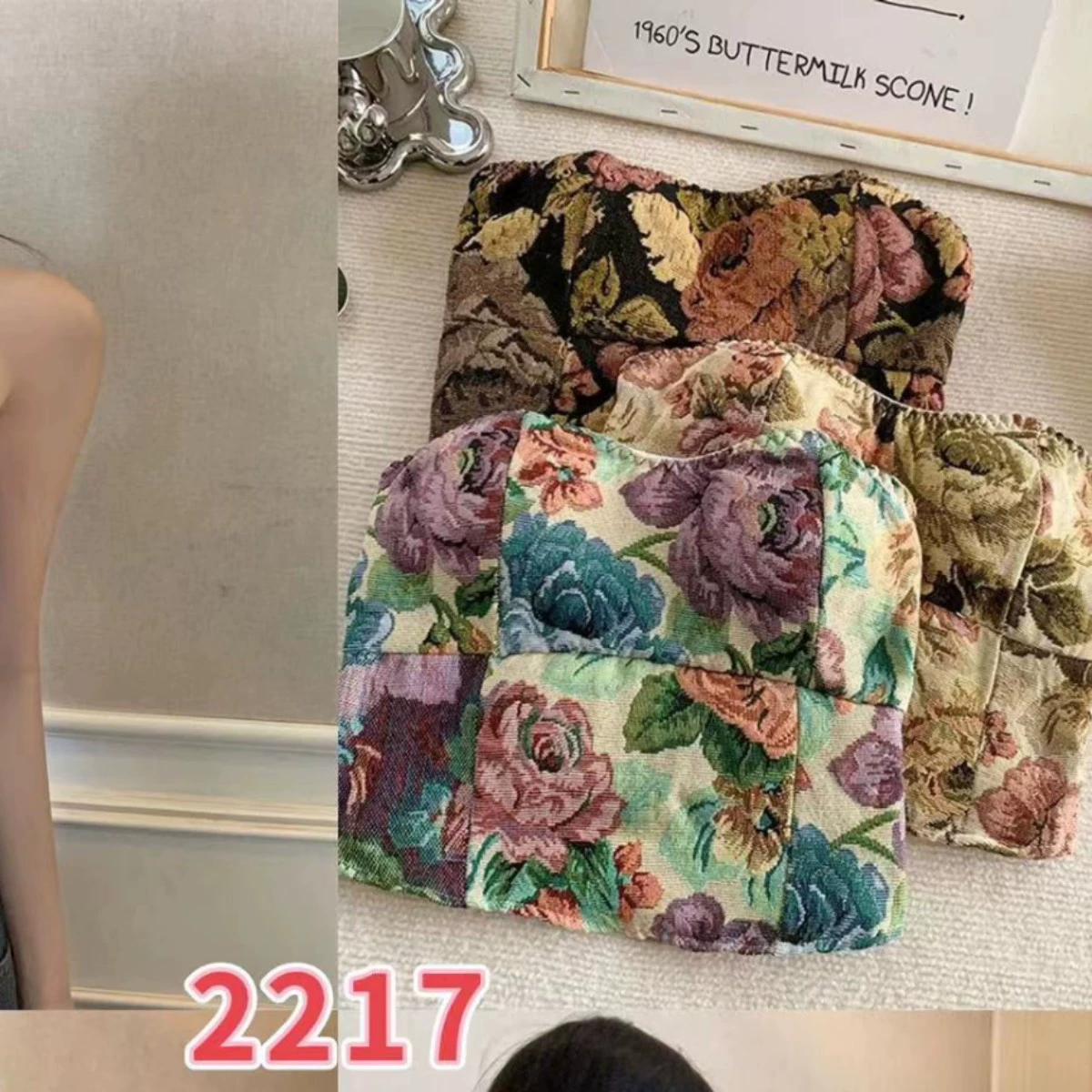 Spice Girl, винтажная Цветочная одежда без бретелек, красивая спина, Женская внутренняя одежда с подкладкой для груди, топ с трубкой, короткая, антиходовая, легкая, обертывающая грудь, верхняя одежда