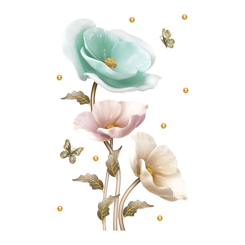 3d orkidé väggdekaler för vardagsrum och sovrum inredning_voghion.com