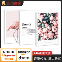 亚马逊定制帆布画喷绘画芯玄关海报挂画客厅装饰画跨境实木无框画
