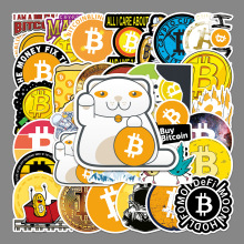 50张BITCOIN比特纪念币个性DIY涂鸦贴画行李箱笔记本电脑汽车贴纸