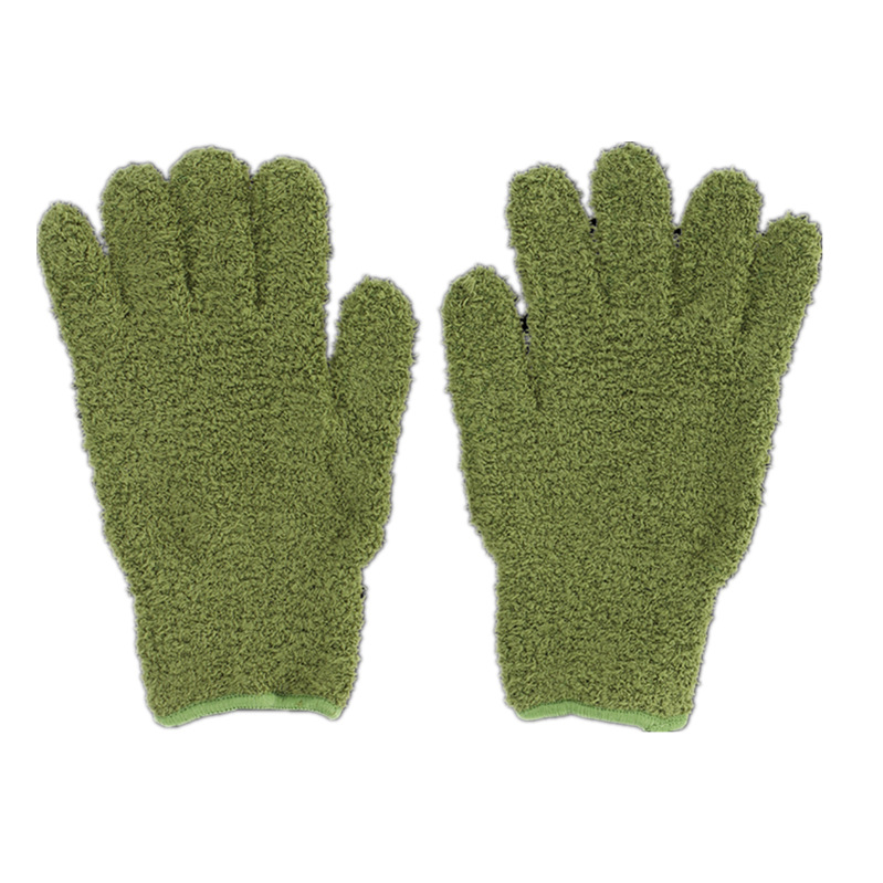 Guantes de polvo de fibra ultra fina guantes de coral guantes de lavado de coche limpieza color sólido de cinco dedos del hogar absorbente guantes de pelo seco