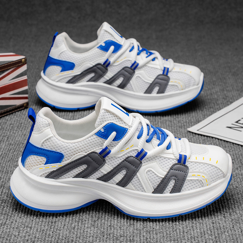 Zapatos de hombre a la moda, modelo nuevo de primavera 2026, transpirables, de malla, casuales, con suela gruesa, que aumentan la altura, deportivos, para jóvenes, estilo papá.