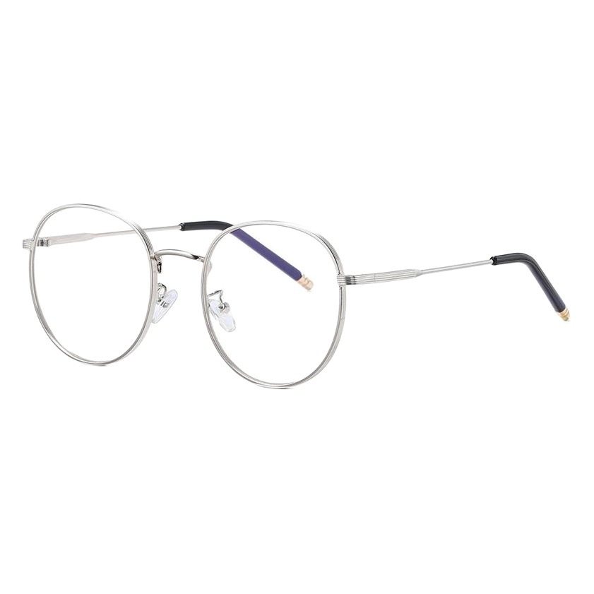 Gafas de metal retro de estilo coreano marco de metal redondo liso gafas Prince gafas anti-Luz Azul gafas pequeñas gafas lisas frescas
