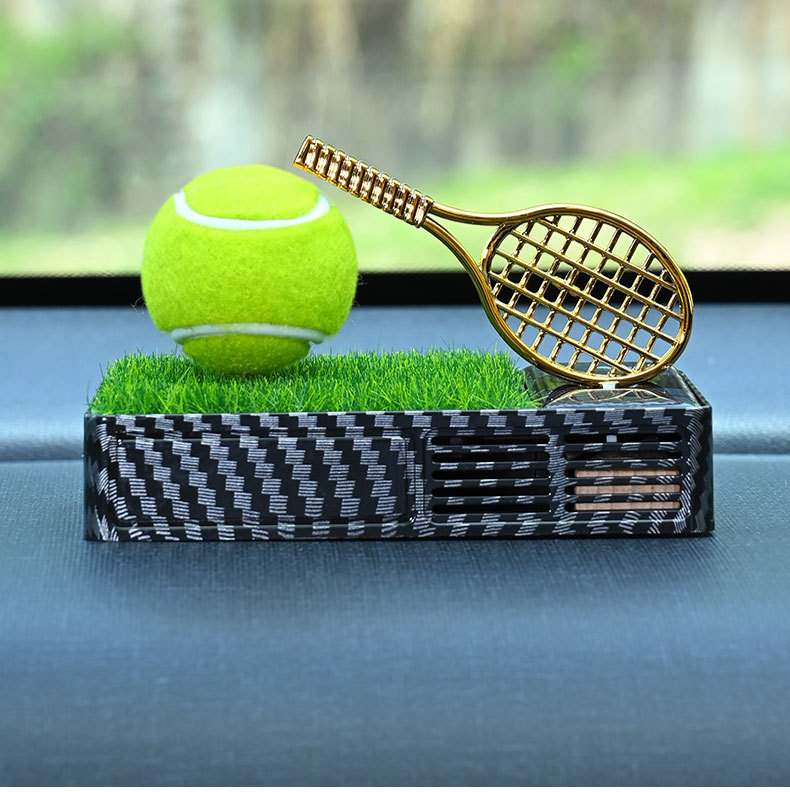 Solar Car Aromatherapy Car Perfume Ornaments Badminton Carbon Fiber Tennis Golf Dashboard Fragrance