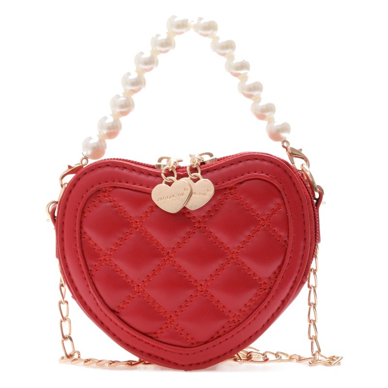 Children's Bag 2024 New Style Princess Coin Purse Stylish Girls' Chain Crossbody Bag Heart-Shaped Handbag Export Girls' Bag