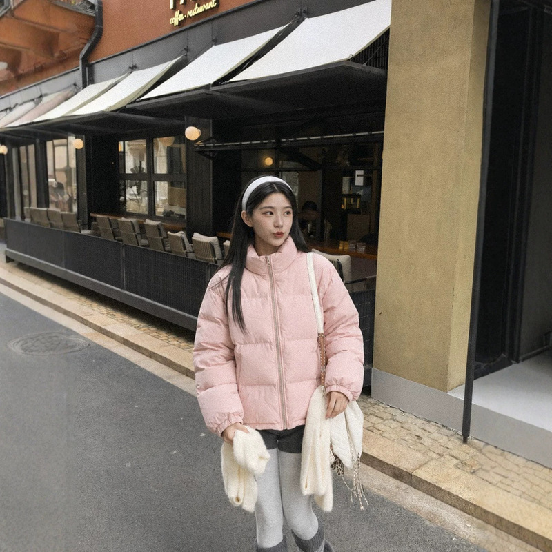 ADAM BO Korean-style stand-collar puffer jacket for women, 2026 winter loose fit, versatile down jacket for petite individuals ADAM BO Korean-style stand-collar puffer jacket for women, 2026 winter loose fit, versatile down jacket for petite individuals