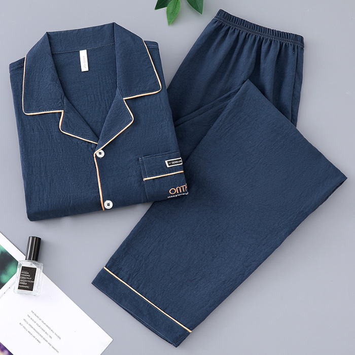 2024 nuevo pijama de hombre primavera y otoño nubes de algodón cardigan de mangas largas casuales sueltas de tamaño grande se puede usar en casa