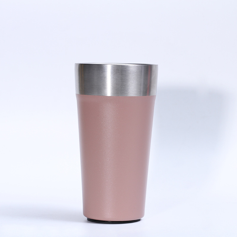 Nuevo 20oz taza de café de acero inoxidable cubierta transparente bebida directa taza de coche portátil de doble capa de vacío taza de café del coche