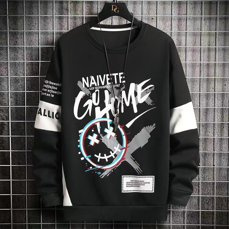 Men's Round Neck Sweatshirt 2023 Spring and Autumn New Fashion Matchable Loose Plus Size Men's Casual Sport Top Wholesale