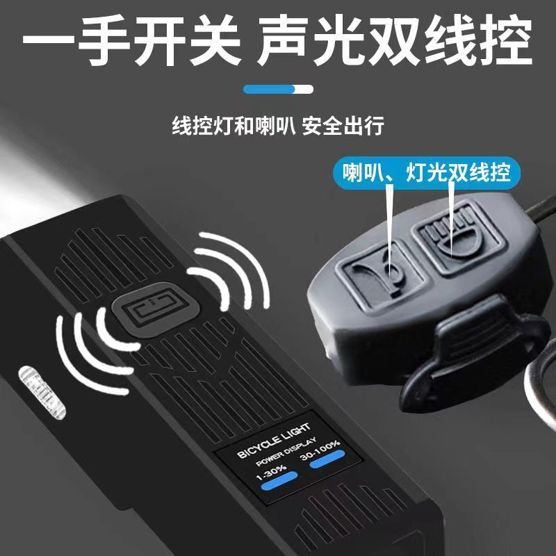 新型クロスボーダー自転車ライト車は充電ヘッドライトの強い懐中電灯のスピーカーを装備しています。|undefined