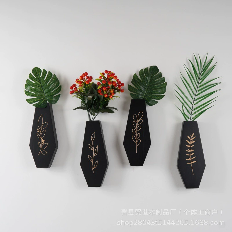 Новый деревянный держатель для вазы, настенный декор, ваза для растений, подставка для сушеных цветов в помещении, контейнер для цветочной композиции, держатель для вазы