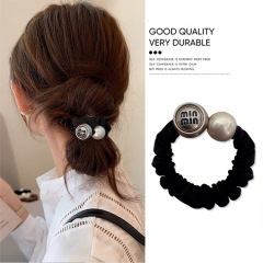 ローパーカヘアアクセサリーパールハイエンドヘッドロープレディース高级感アルファベット髪ひも髪轮ゴム髪轮髪饰り