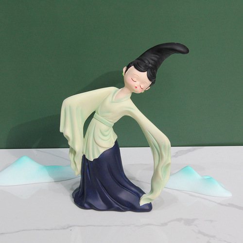 New Chinese style green lady light luxury art TV cabinet desktop national trend ornaments living room wine cabinet home decorations
