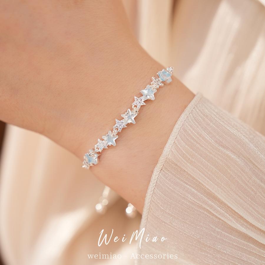 Zircon estrellas pulsera pulsera ligera de lujo nicho pulsera de alta calidad temperamento fresco al por mayor joyas dulces