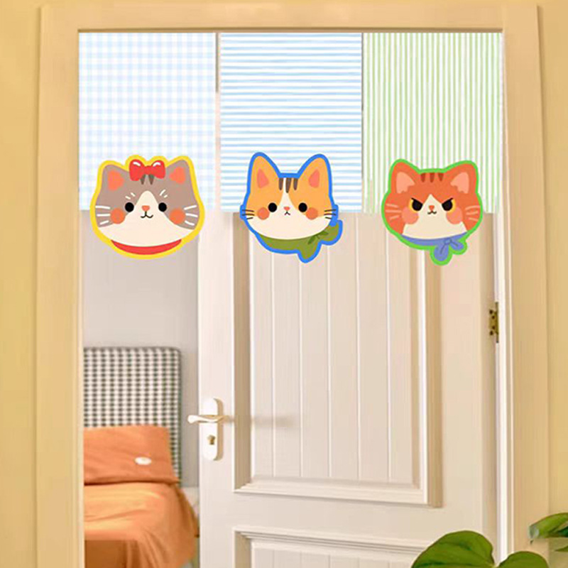 Cat Triangular Flag Curtain, Hanging Flag, Kitchen Decoration, Half Curtain, Velcro Door Curtain, Partition Curtain, Anime Cat Triangular Flag Curtain, Hanging Flag, Kitchen Decoration, Half Curtain, Velcro Door Curtain, Partition Curtain, Anime