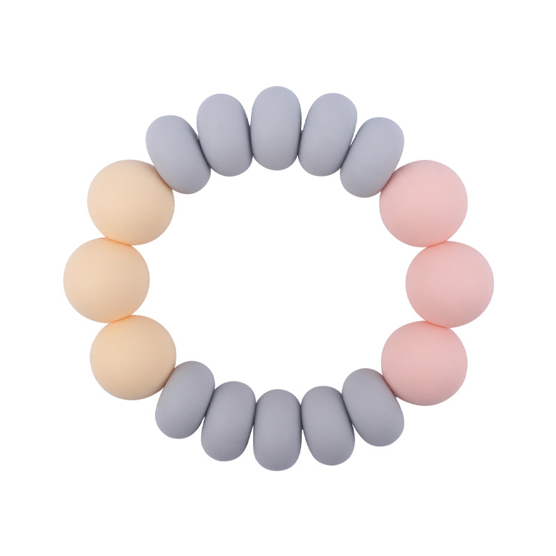 Nuevo bebé suministros espaciador cuentas mordedor pulsera bebé creativo Cuentas planas de silicona mordedura molar juguete mordedor