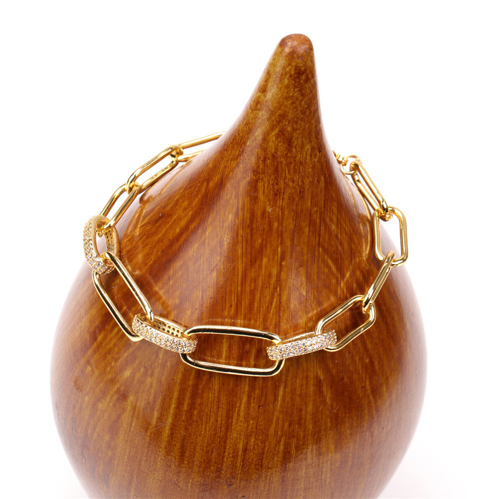 Thick chain interlocking zircon retro tassel earring necklace setpicture9
