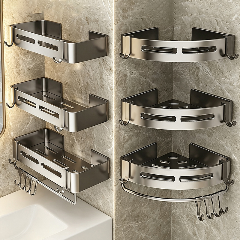 Factory Supply Toilet Bathroom Triangle Rack Toilet Toilet Shelf Punch-free Wall-mounted Wall Rack