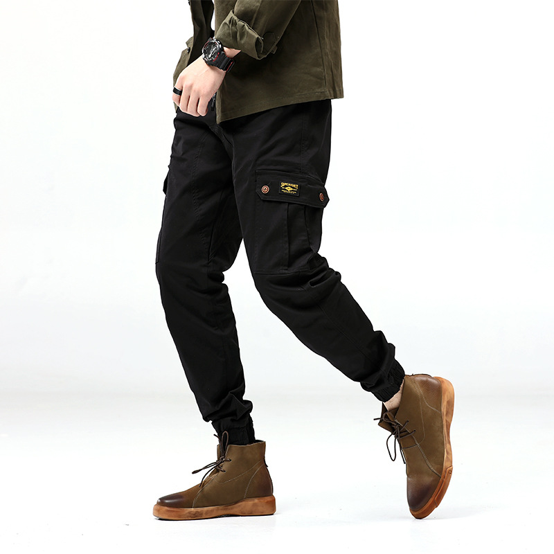 New workwear pants for men, loose and oversized, Japanese style multiple pockets, American style sports leggings, casual pants for men, chubby_voghion.com