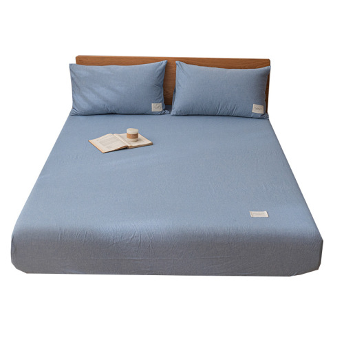 Fitted sheet single piece washed cotton pure bedspread sheet Simmons mattress dustproof protective cover cover all-inclusive anti-slip mattress cover