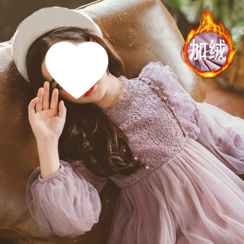 Girls Dress Autumn 2025 New Baby Girl Princess Dress Puff Skirt Long Sleeve Children's Skirt Fashionable Style