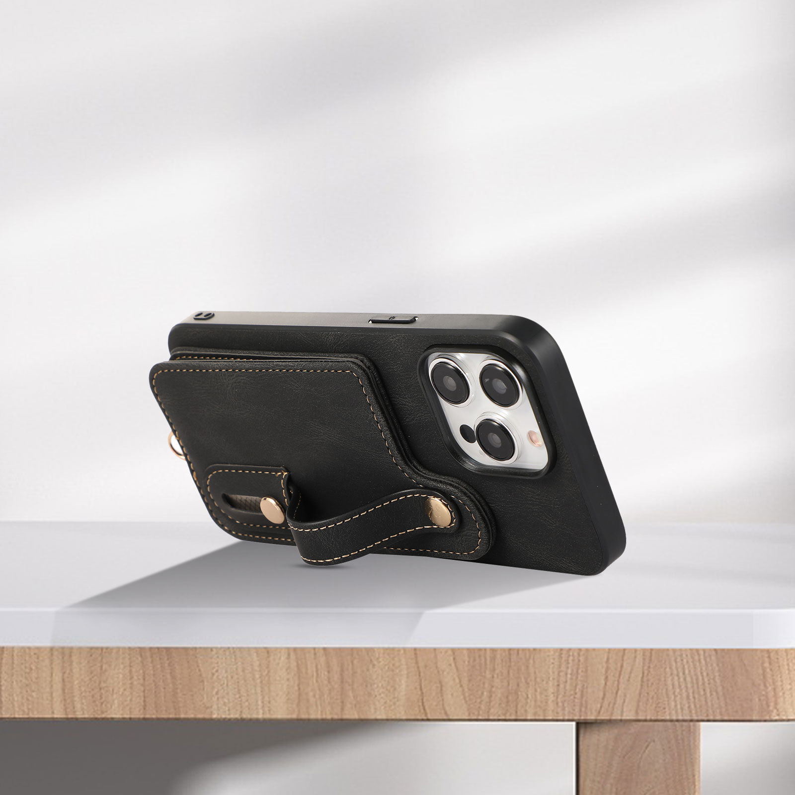 Phone Case Wallet With Wrist Strap For Iphone 15 Pro And Samsung S23u_voghion.com