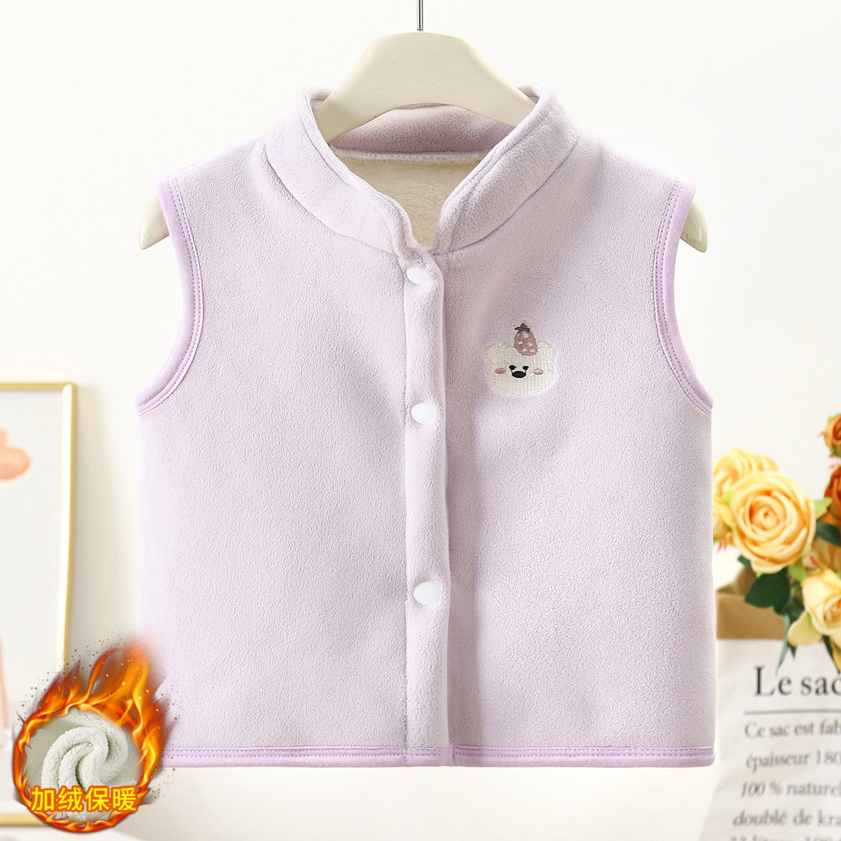 Invierno y otoño nuevos chalecos de terciopelo para niños chalecos de calentamiento para niños niñas con hombros gruesos ropa infantil