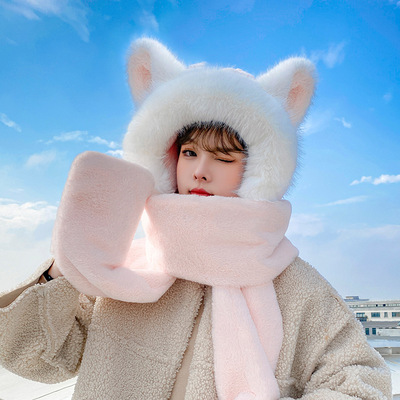 new pattern Imitation fur Hairy lovely Fox Ears Plush Three Korean Edition outdoors keep warm Windbreak Collar