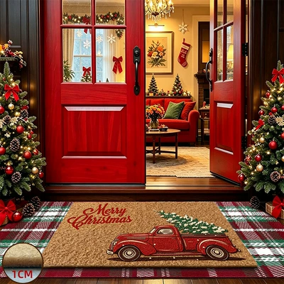 Avtomobil döşəmə paspasları — Christmas imitation coconut palm floor mat - christmas-car-cotton-thread-set-4376-imitation-coconut-palm-6090-cotton-thread