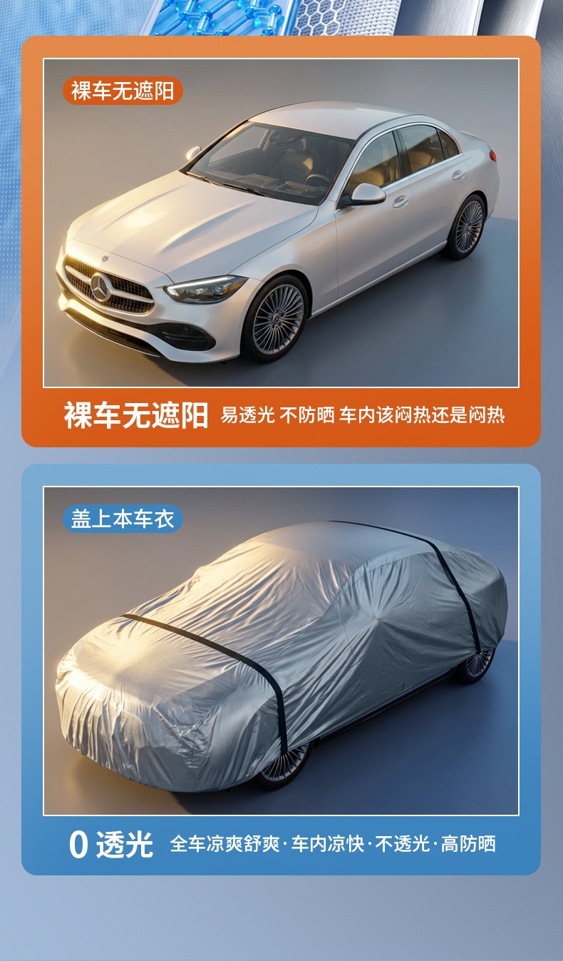Full-coverage car cover made of one-piece cut PE plastic film, lightweight, simple, waterproof and dustproof car cover, car painting protective cover