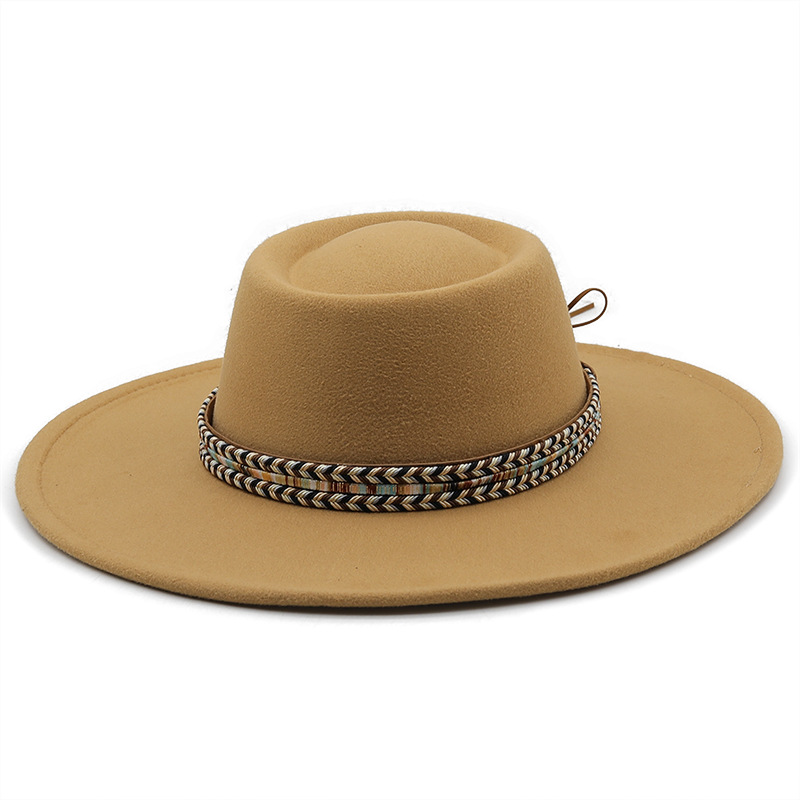 Fashion Ethnic Autumn And Winter Men's And Women's Couple Broad-brimmed Hat display picture 2