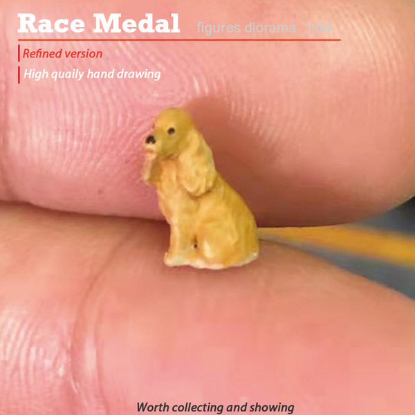 Racemedal1/64 Pet Dog Model Model Model Scenario Carabradi Teddy…