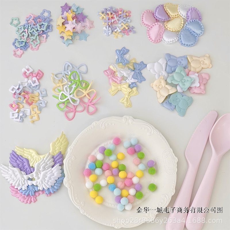 マカロン系アクセサリー集翼蝶結びクロス毛玉アクセサリーdiyアクセサリー装飾アクセサリー|undefined