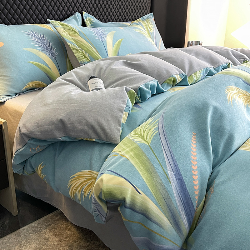 El viento sopla las ondas de trigo - azul