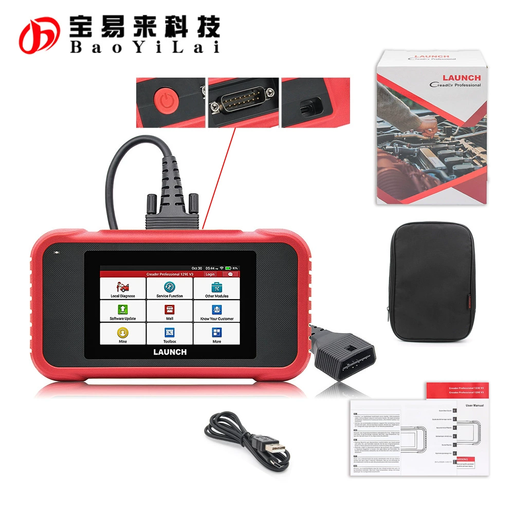 Профессиональный считыватель кодов OBD CRP 129E V3.0 для сброса ошибок и прокачки тормозной системы AFS