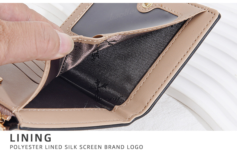 Geldbörse: Neue, kurze Geldbörse für Damen im Tintenmalerei-Stil, Münzfach für mehrere Karten, durchgehendes Geldscheinfach und Seitentaschen mit Reißverschluss für Münzen und Ringe._voghion.com