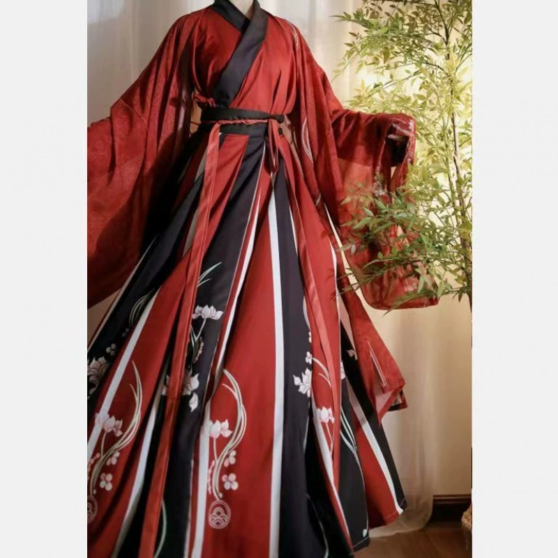 Ханьфу с широкими рукавами (Original Hanfu Mu Qing), унисекс, весна–лето, свободный крой
