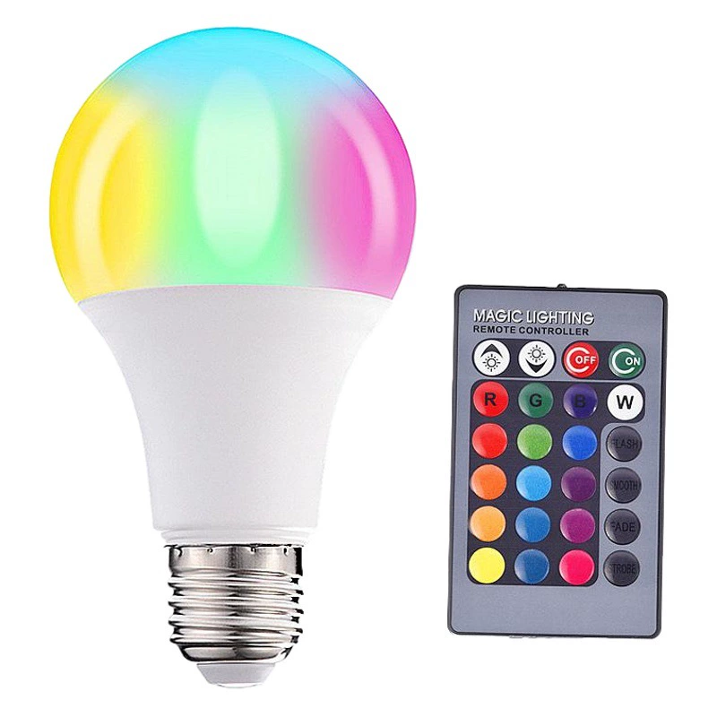 Изменение цвета пульт дистанционного управления пузырьковая лампа с памятью светодиодные красочные шаровые пузырьки лампочки A60 пластиковый пакет алюминиевый постоянный поток A19